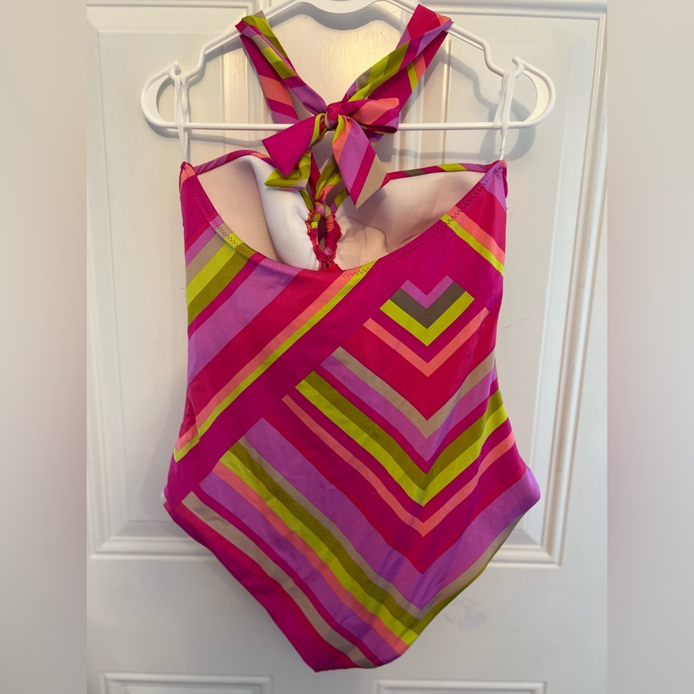 NWT Trina Turk Waltz Bandeau One Piece Pink Swimsuit 12 - Picture 4 of 6
